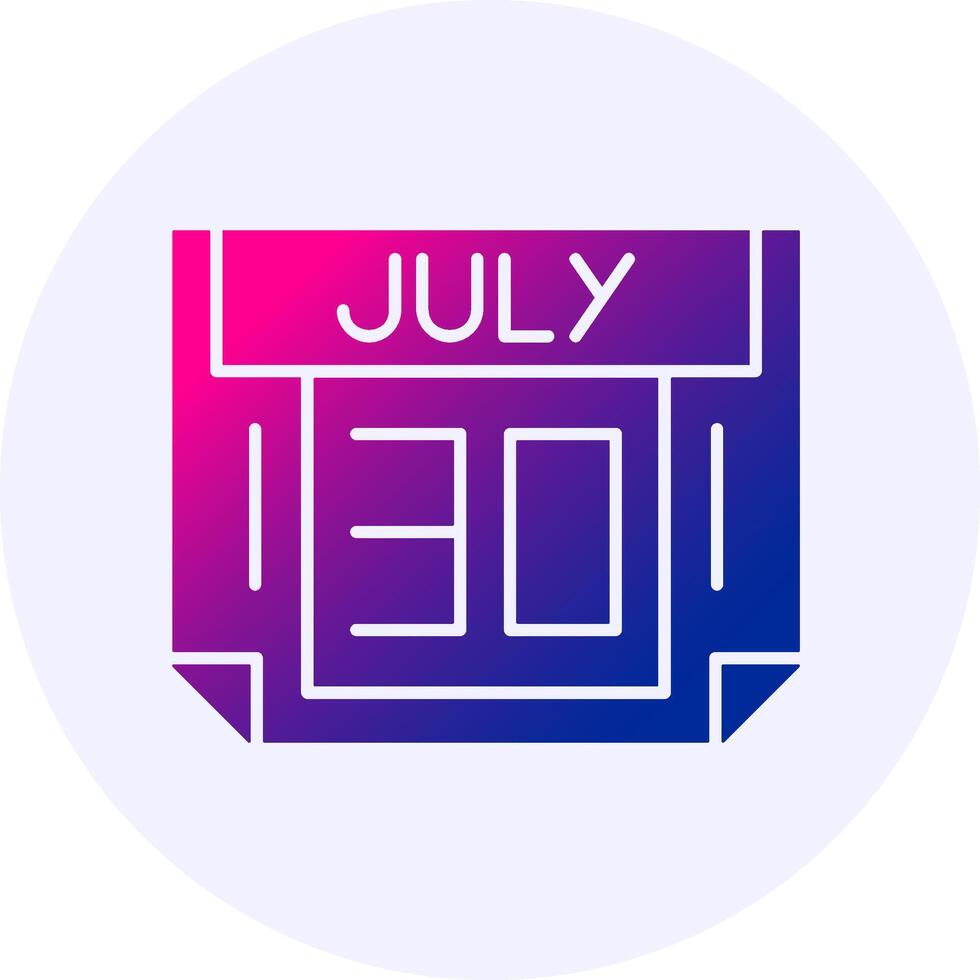 30 July Icon Minimal Gradient Style vector