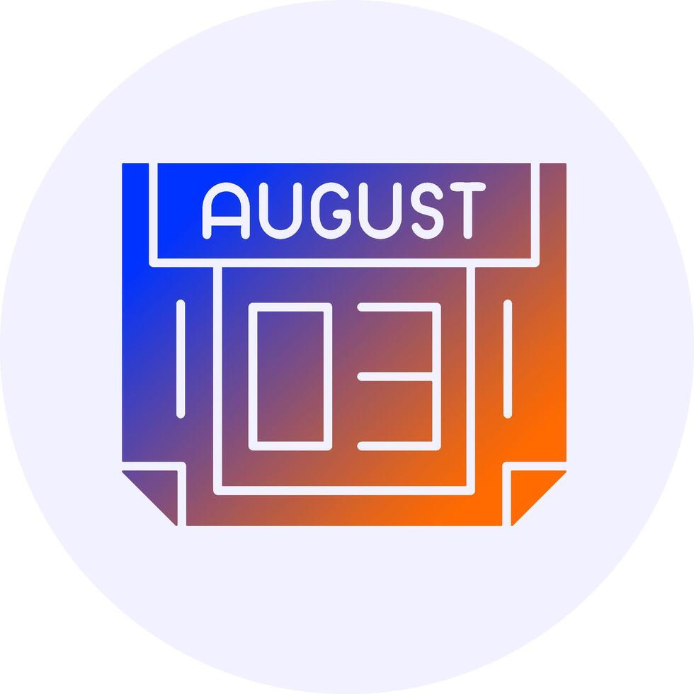 3 August Icon Minimal Gradient Style vector