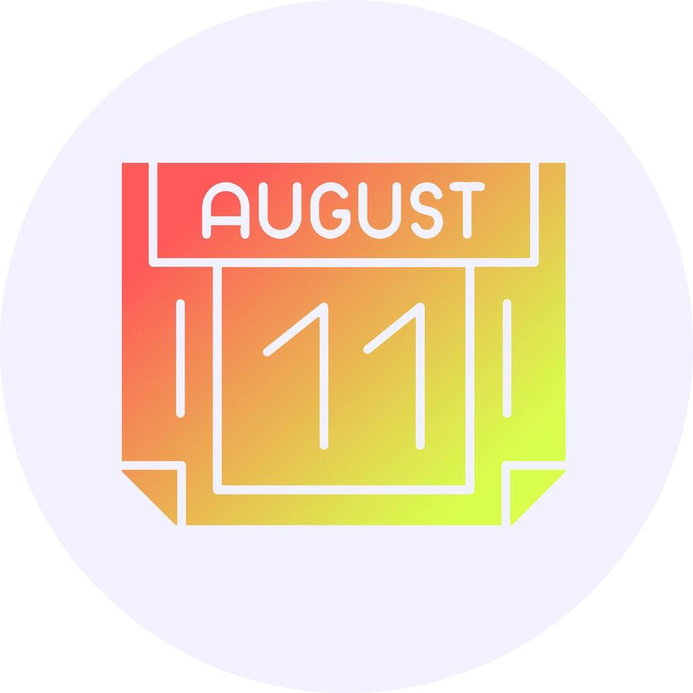 11 August Icon Minimal Gradient Style vector