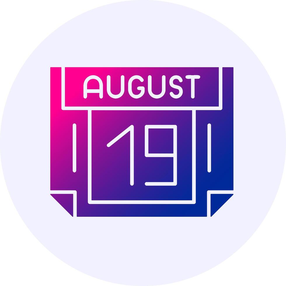 19 August Icon Minimal Gradient Style vector