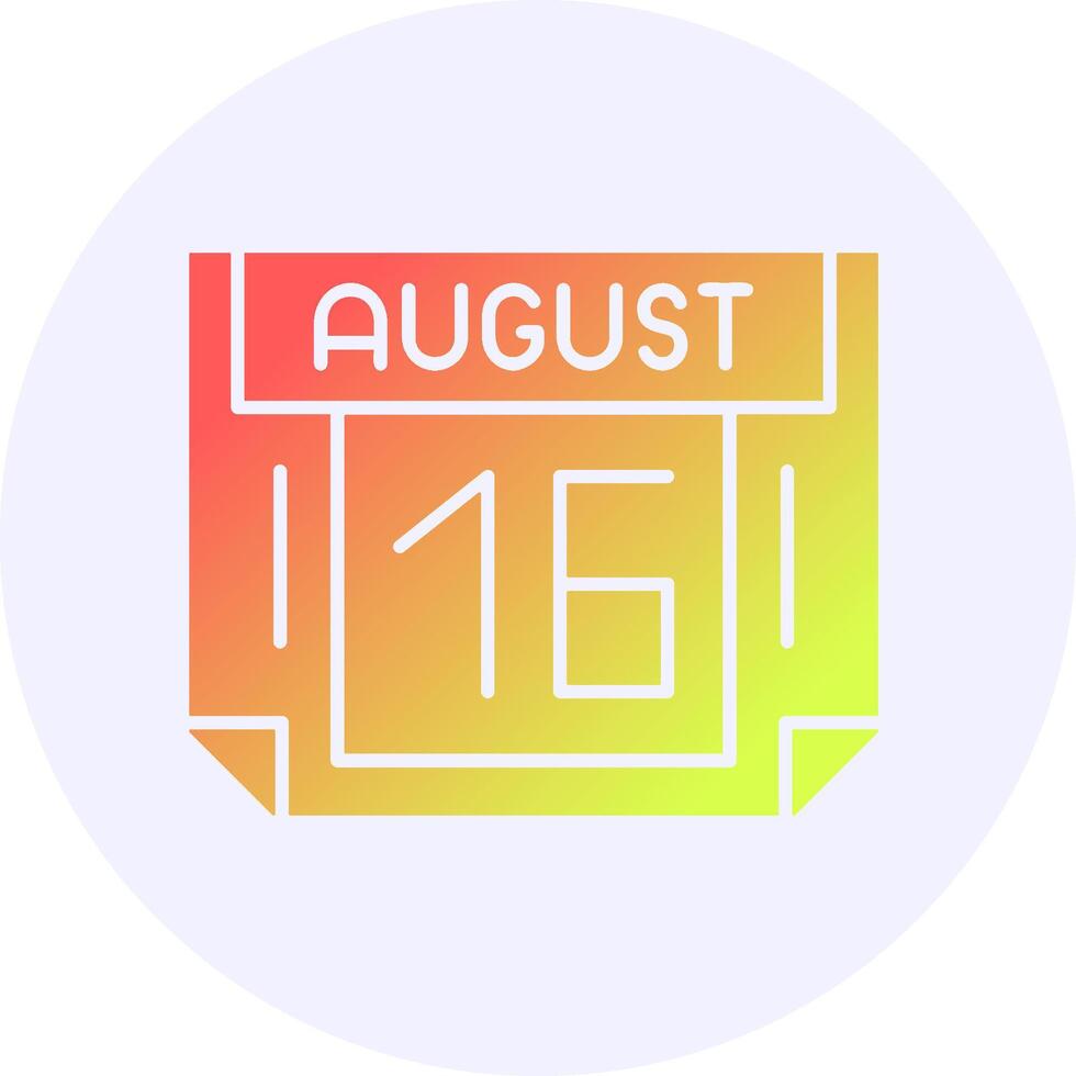 16 August Icon Minimal Gradient Style vector