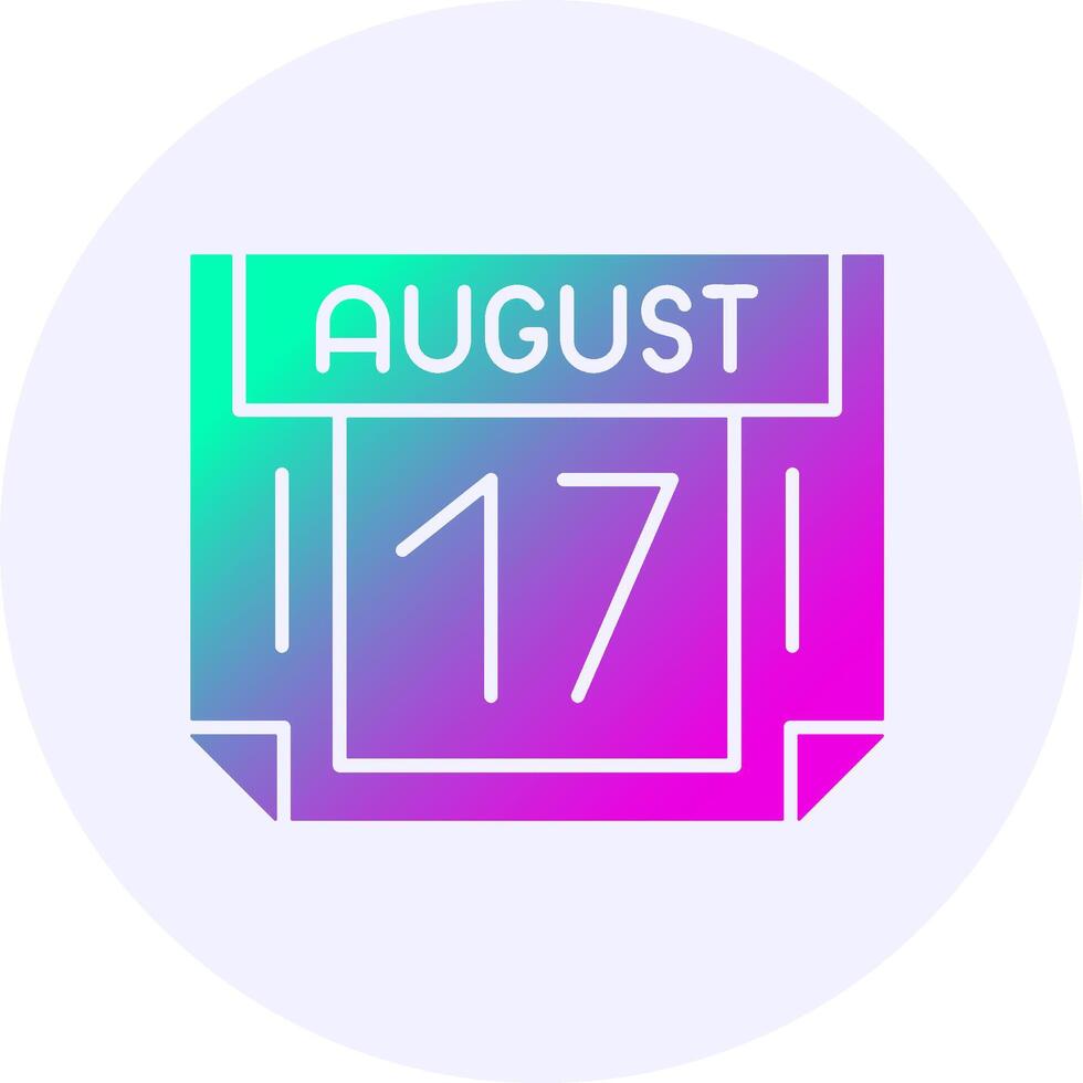 17 August Icon Minimal Gradient Style vector