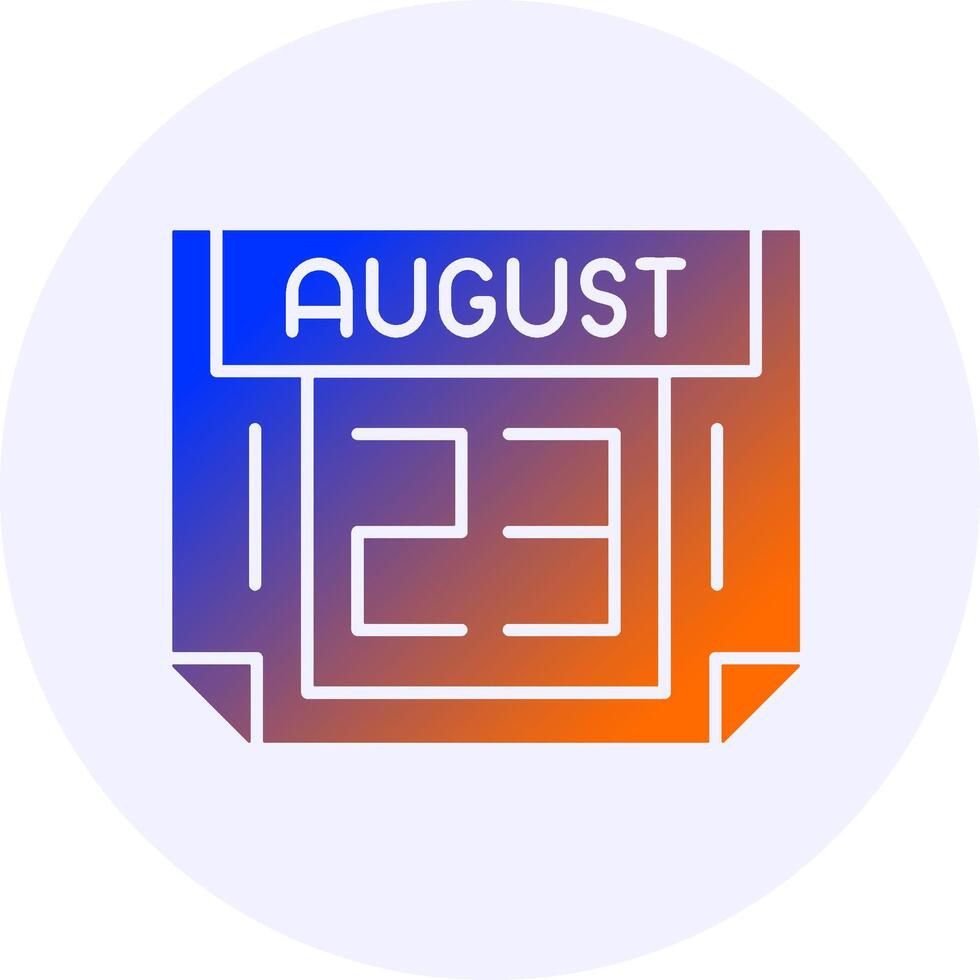 23 August Icon Minimal Gradient Style vector