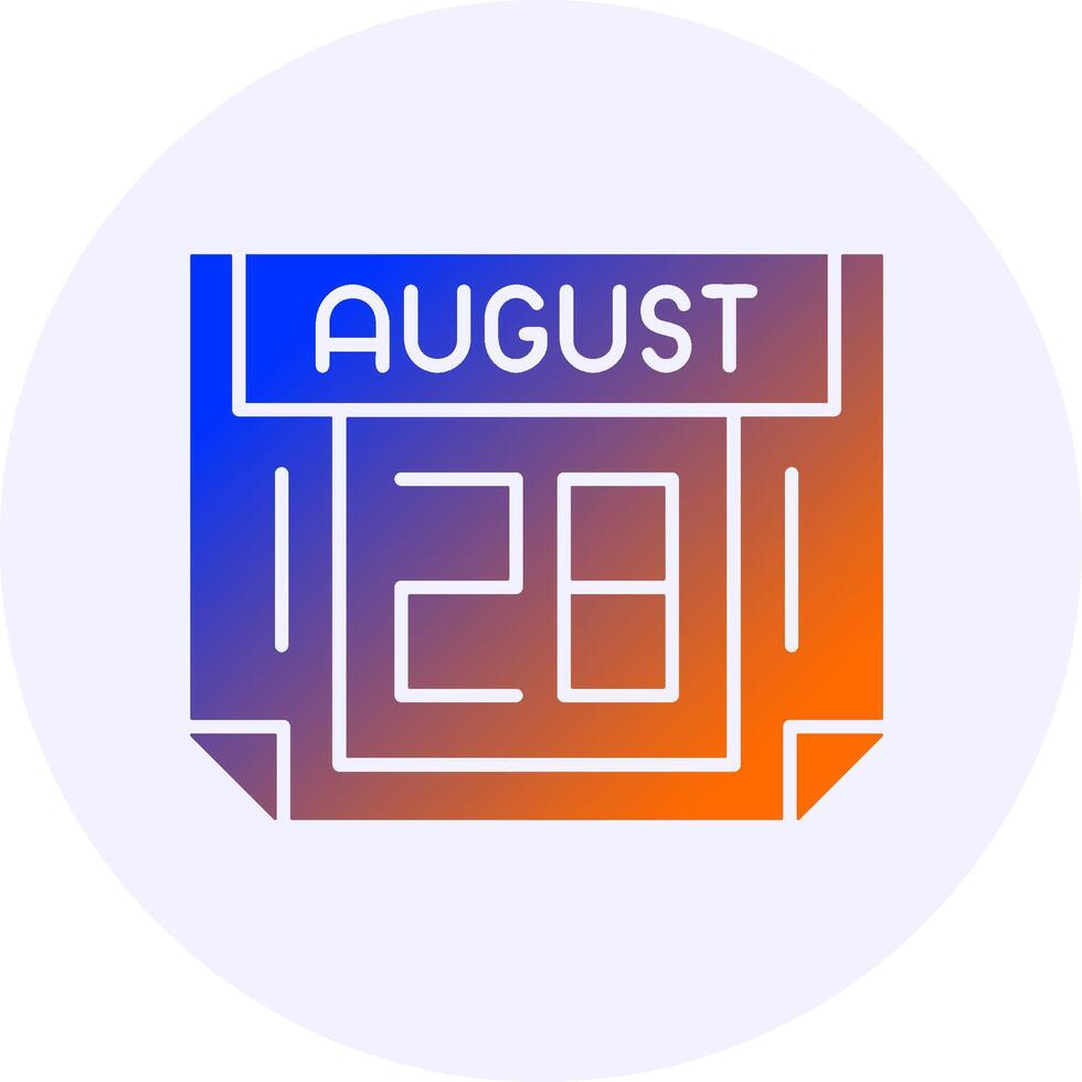 28 August Icon Minimal Gradient Style vector