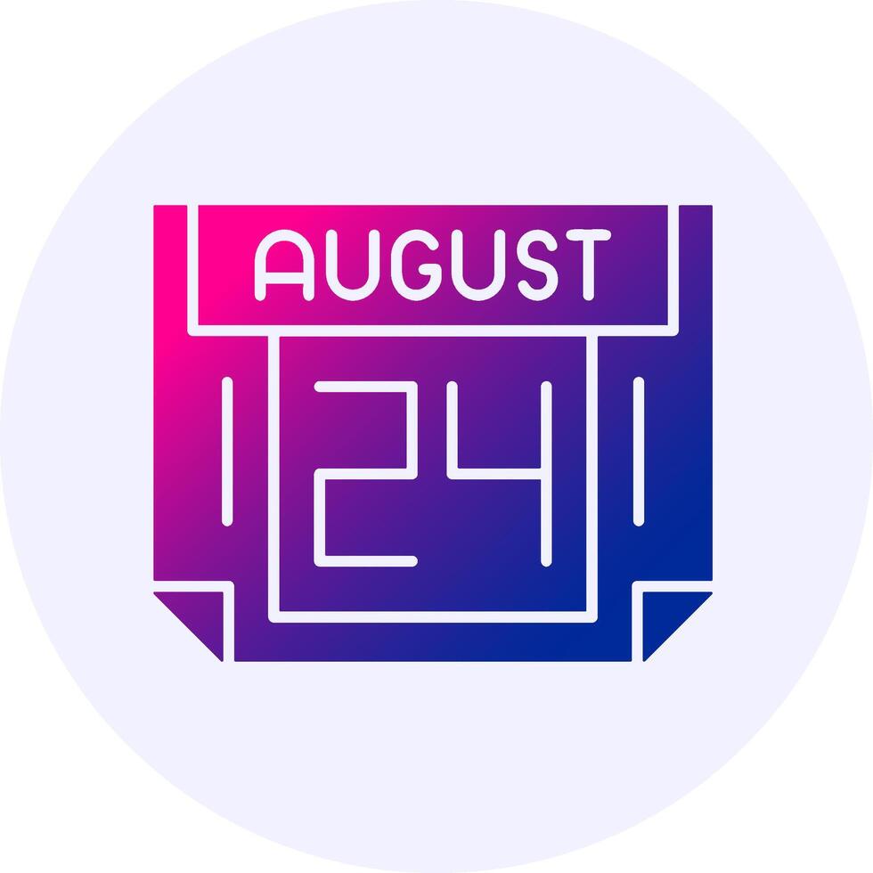 24 August Icon Minimal Gradient Style vector
