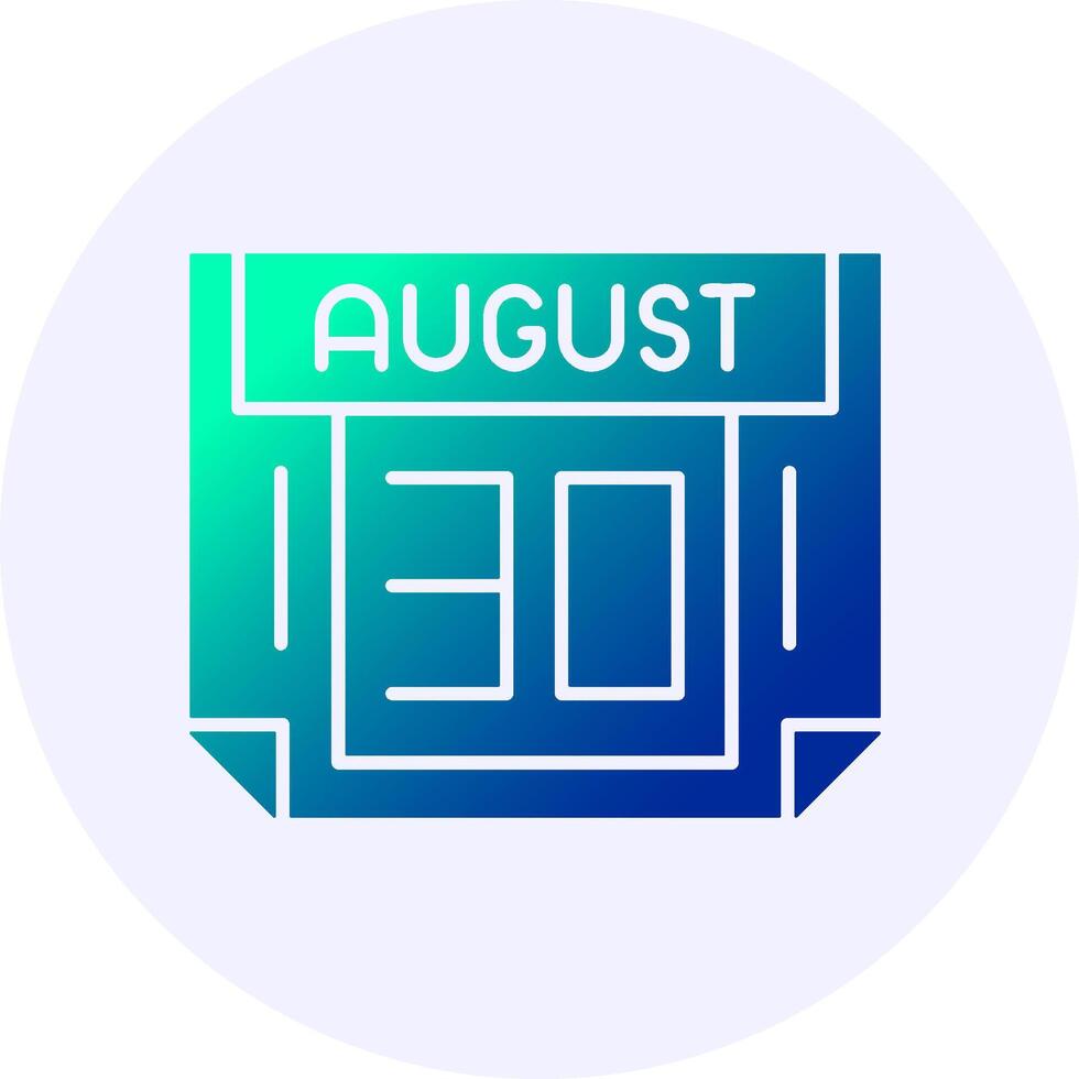 30 August Icon Minimal Gradient Style vector