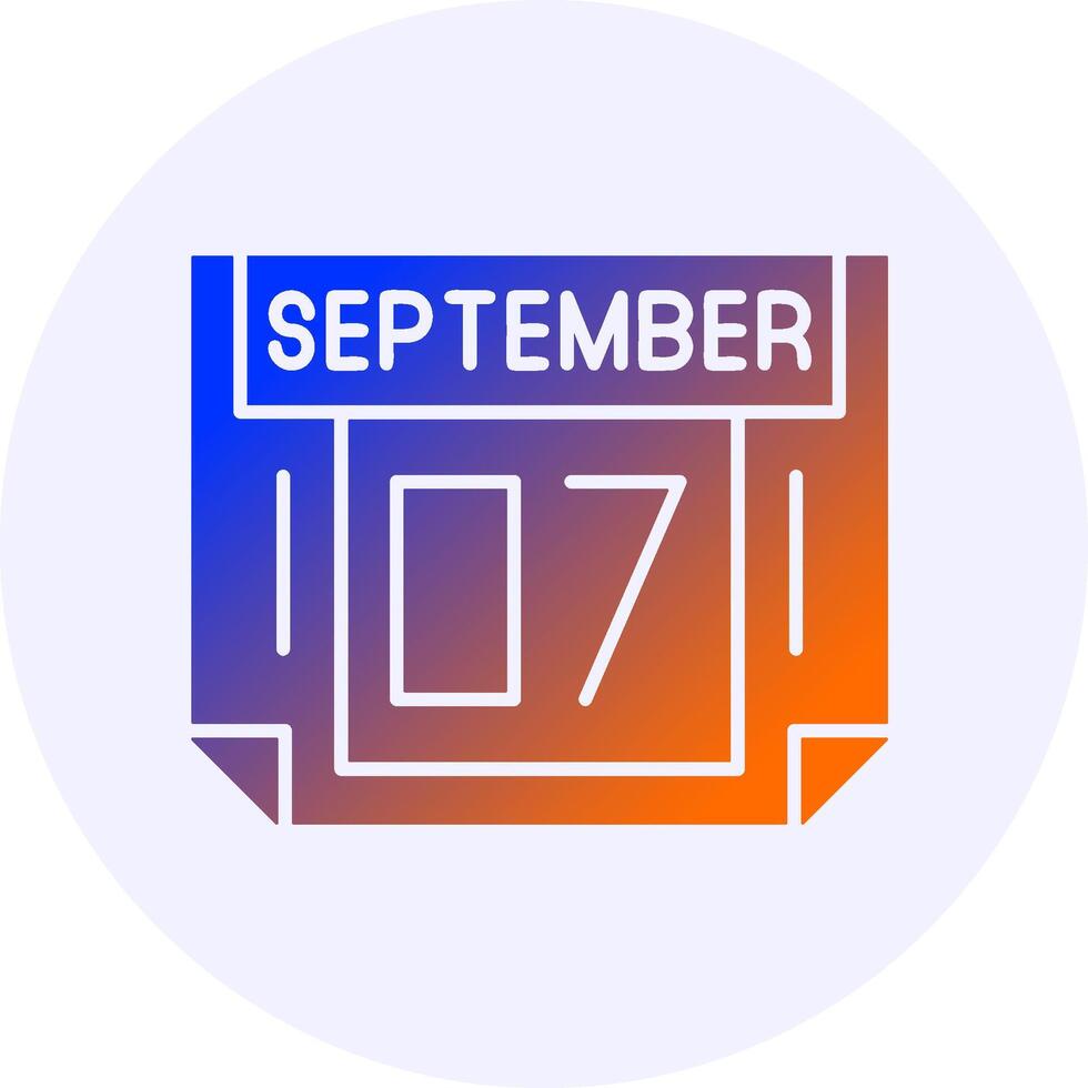 7 September Icon Minimal Gradient Style vector