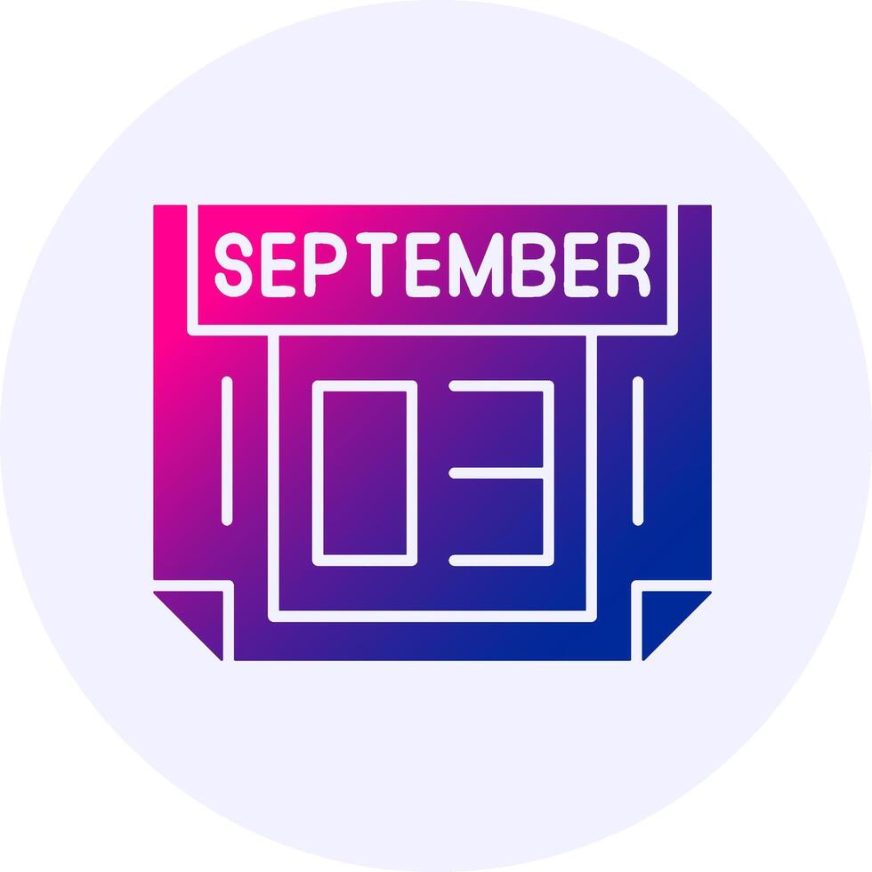 3 September Icon Minimal Gradient Style vector