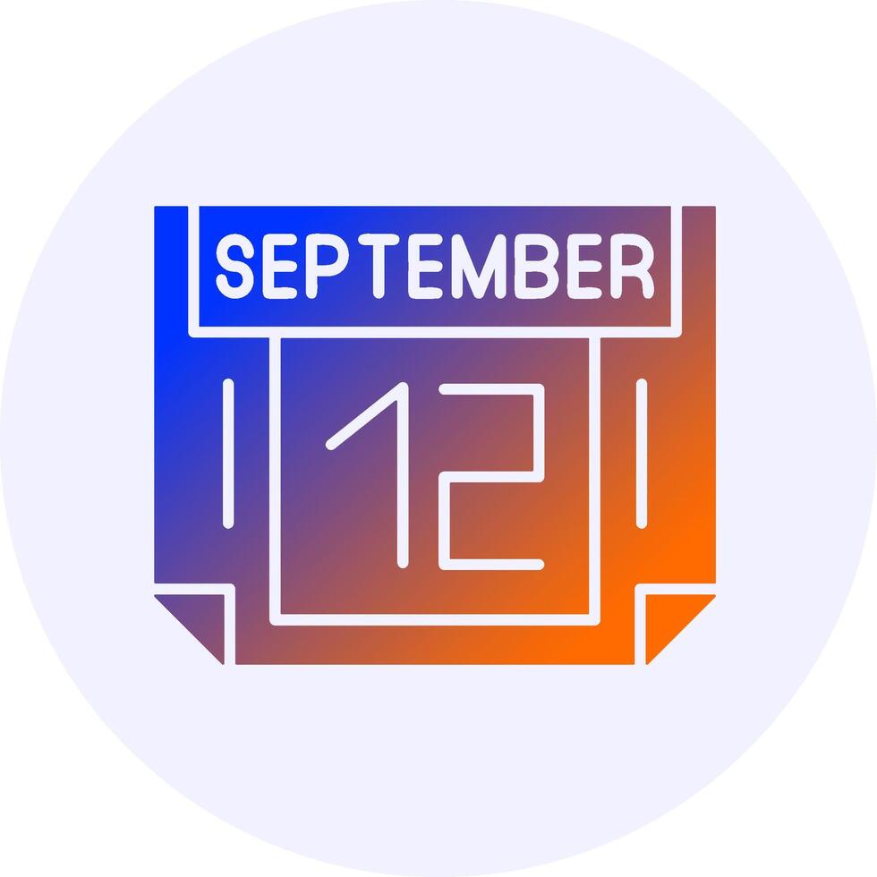 12 September Icon Minimal Gradient Style vector