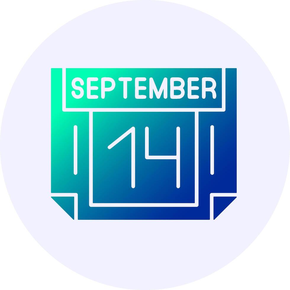 14 September Icon Minimal Gradient Style vector