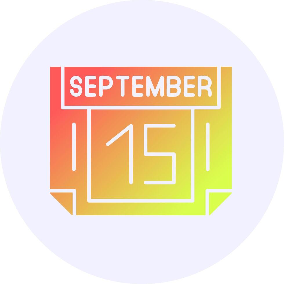 15 September Icon Minimal Gradient Style vector