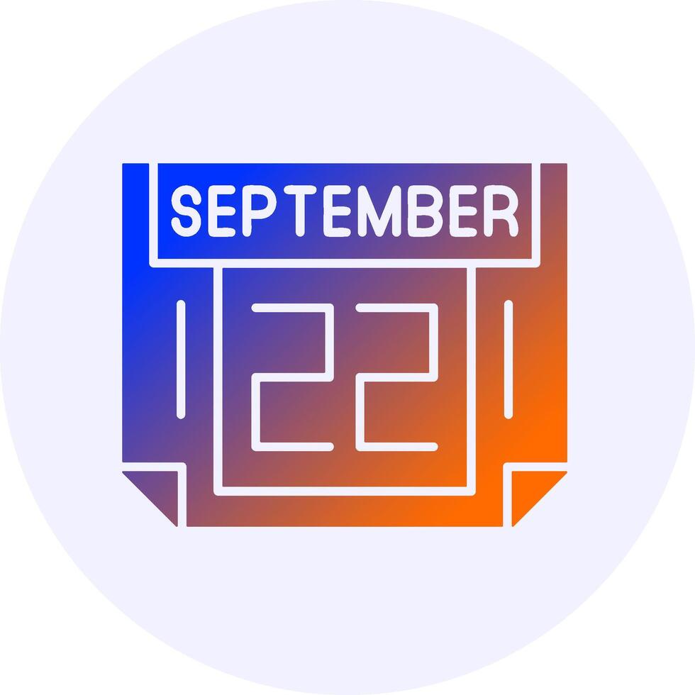 22 September Icon Minimal Gradient Style vector