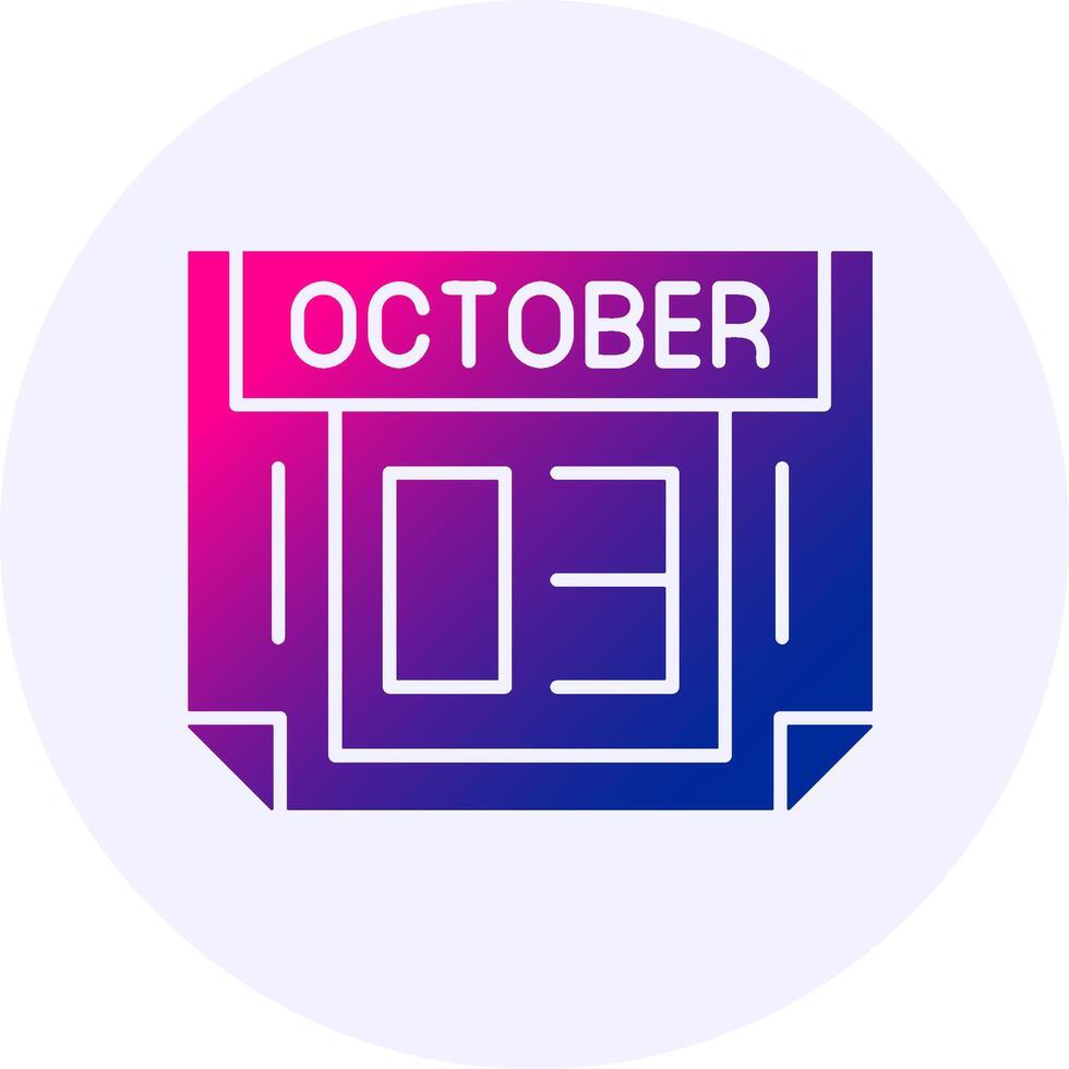 3 October Icon Minimal Gradient Style vector