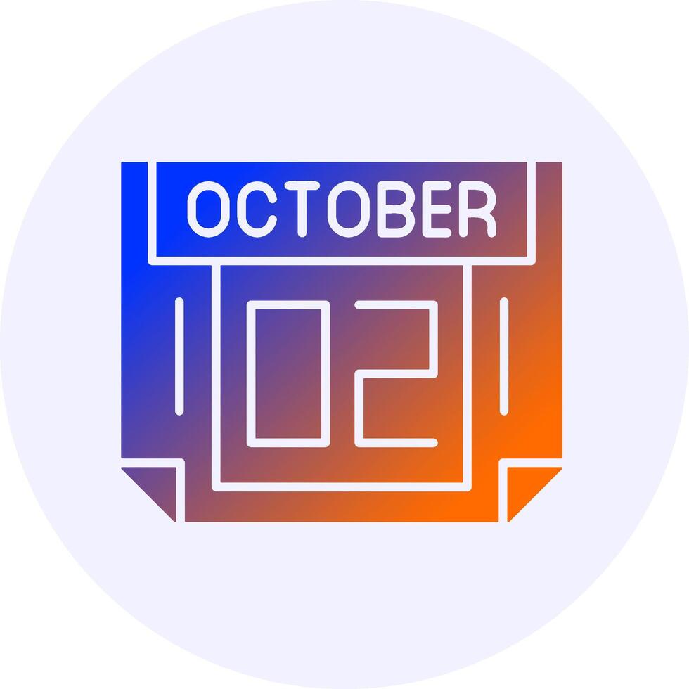 2 October Icon Minimal Gradient Style vector