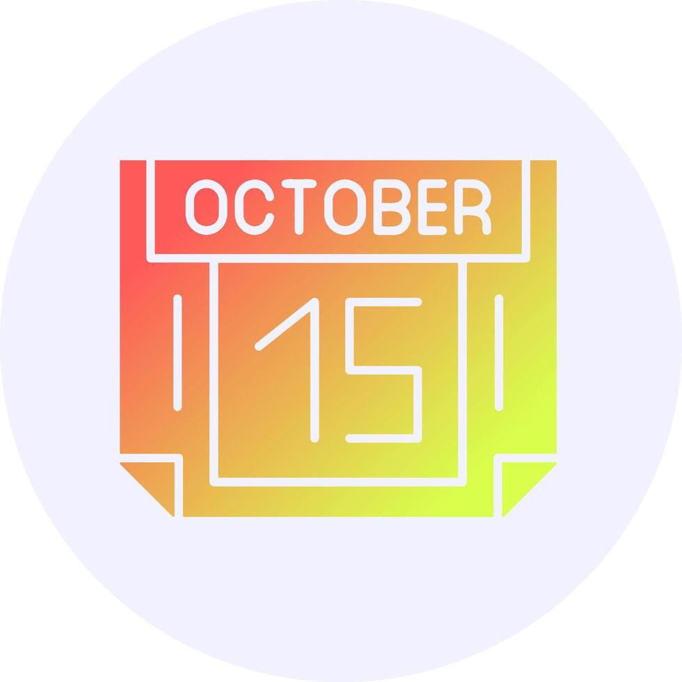15 October Icon Minimal Gradient Style vector