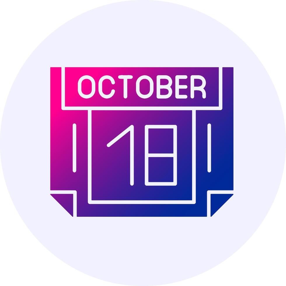 18 October Icon Minimal Gradient Style vector