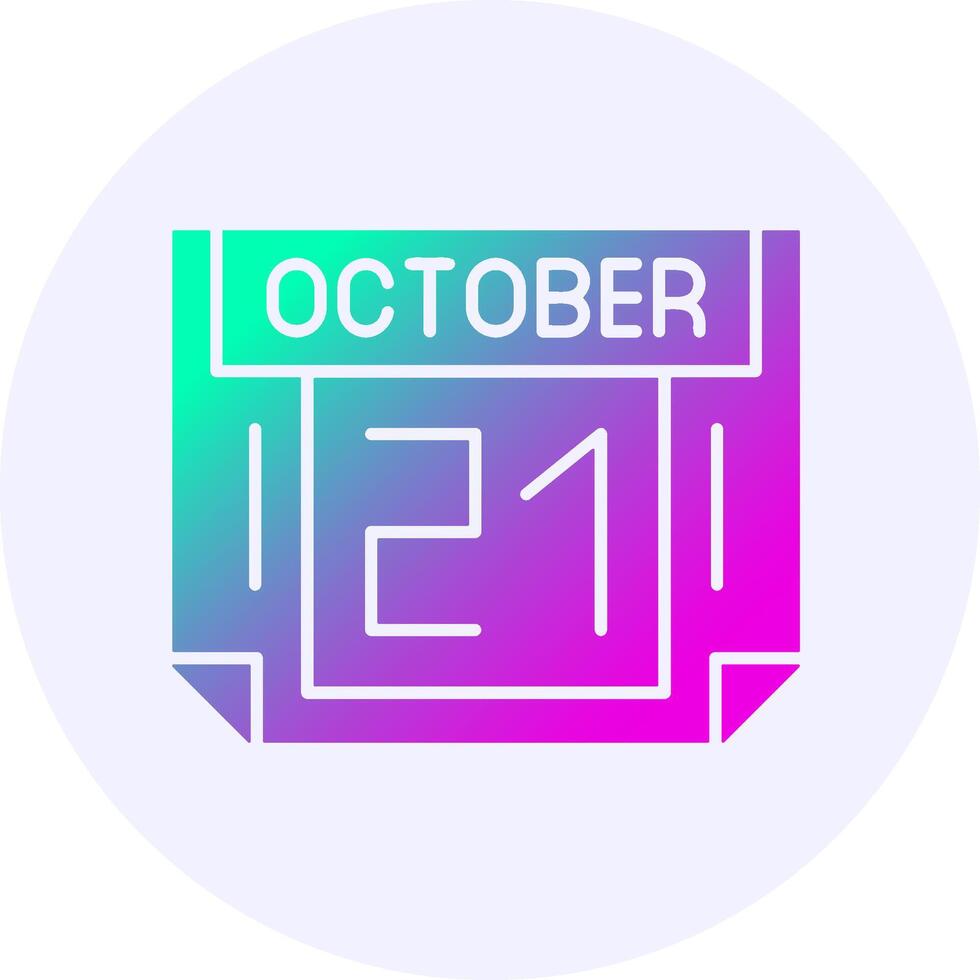 21 October Icon Minimal Gradient Style vector