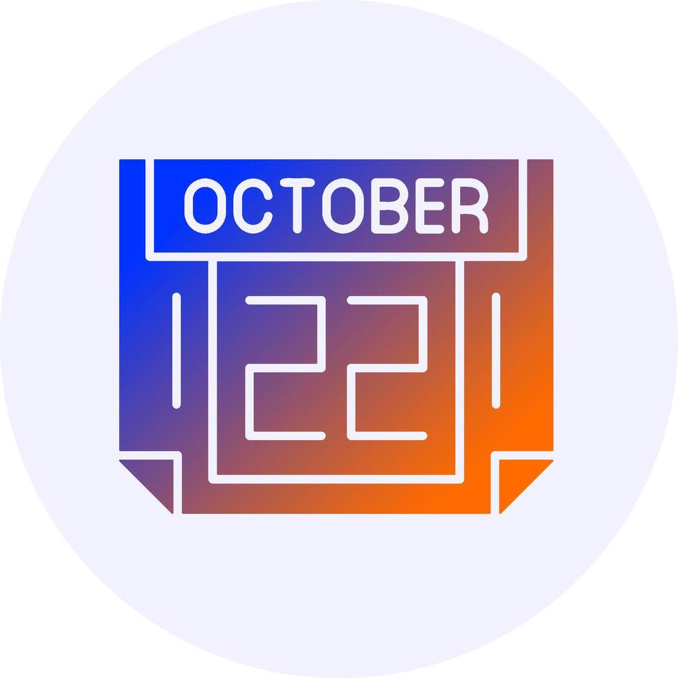 22 October Icon Minimal Gradient Style vector