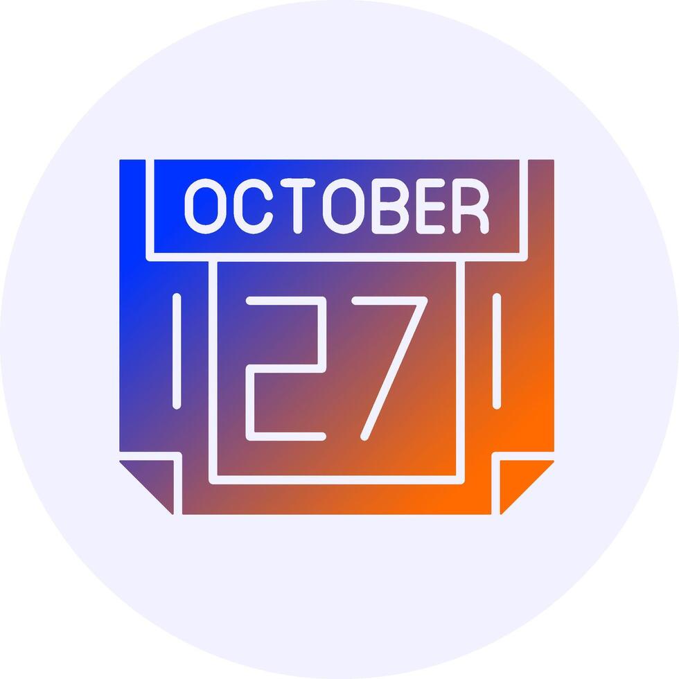 27 October Icon Minimal Gradient Style vector