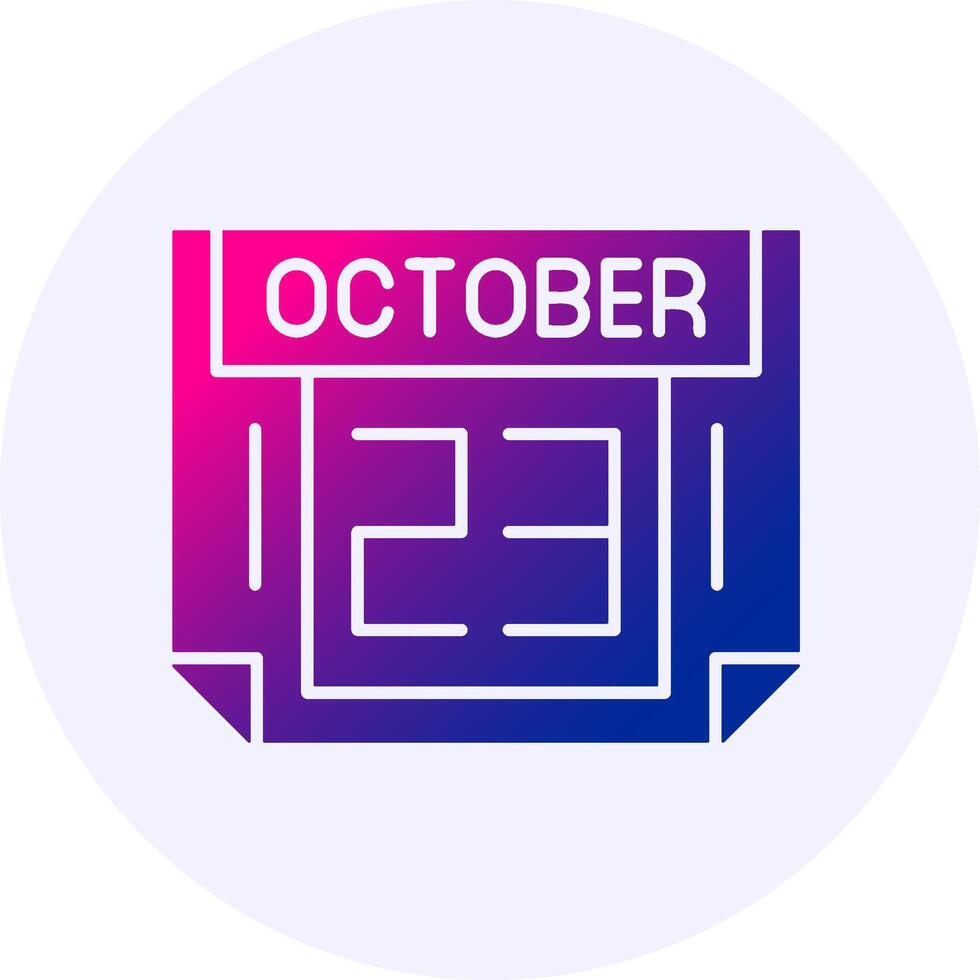 23 October Icon Minimal Gradient Style vector