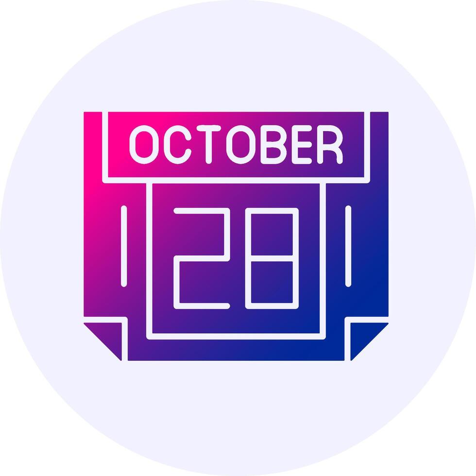 28 October Icon Minimal Gradient Style vector
