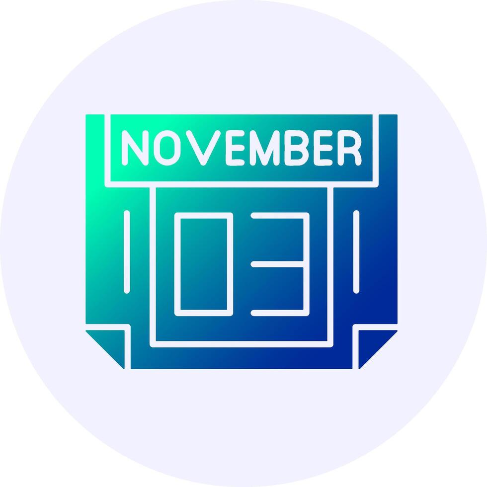 3 November Icon Minimal Gradient Style vector