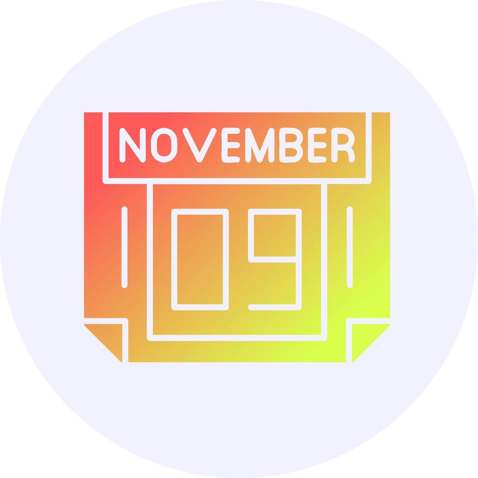 9 November Icon Minimal Gradient Style vector