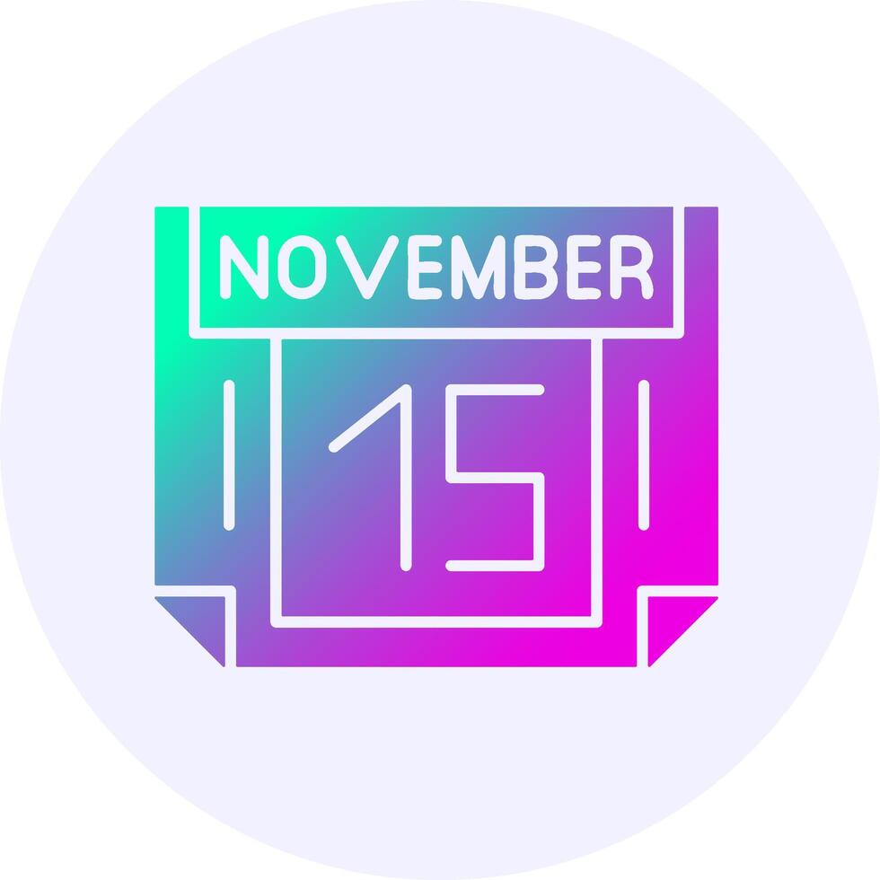 15 November Icon Minimal Gradient Style vector