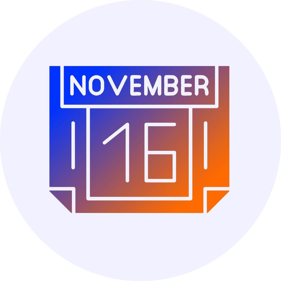 16 November Icon Minimal Gradient Style vector