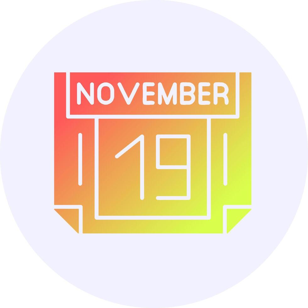 19 November Icon Minimal Gradient Style vector