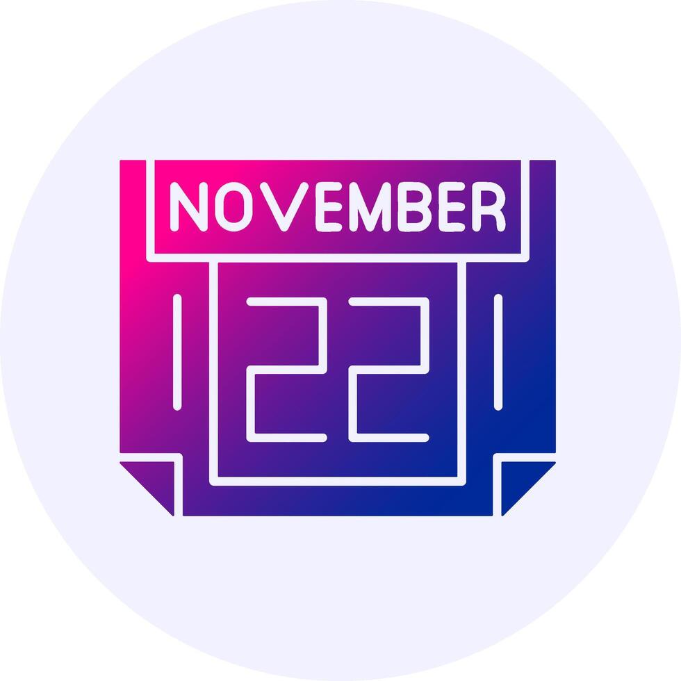22 November Icon Minimal Gradient Style vector