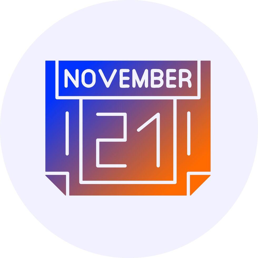 21 November Icon Minimal Gradient Style vector
