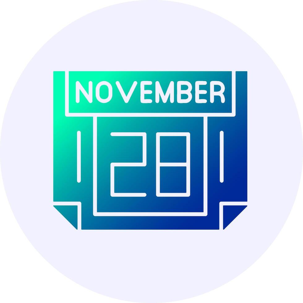 28 November Icon Minimal Gradient Style vector