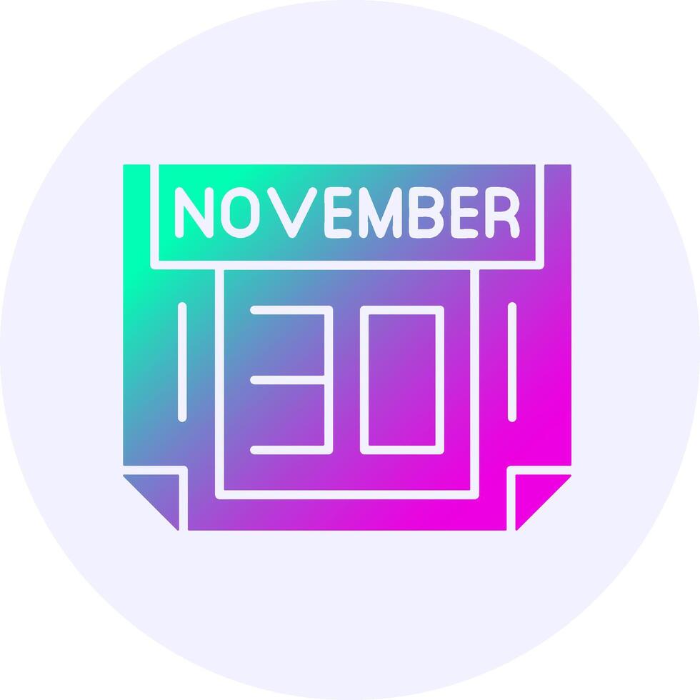 30 November Icon Minimal Gradient Style vector