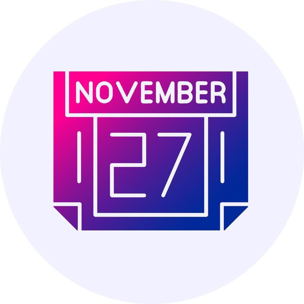 27 November Icon Minimal Gradient Style vector