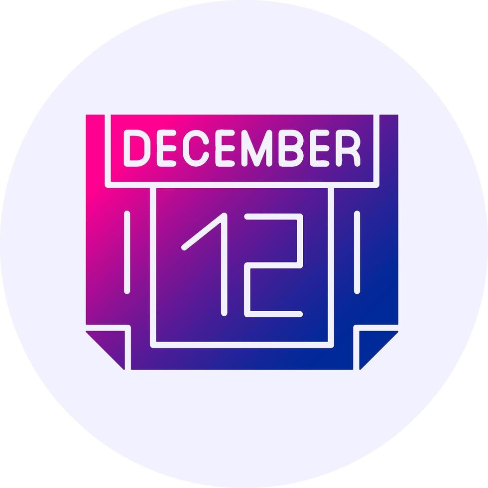 12 December Icon Minimal Gradient Style vector