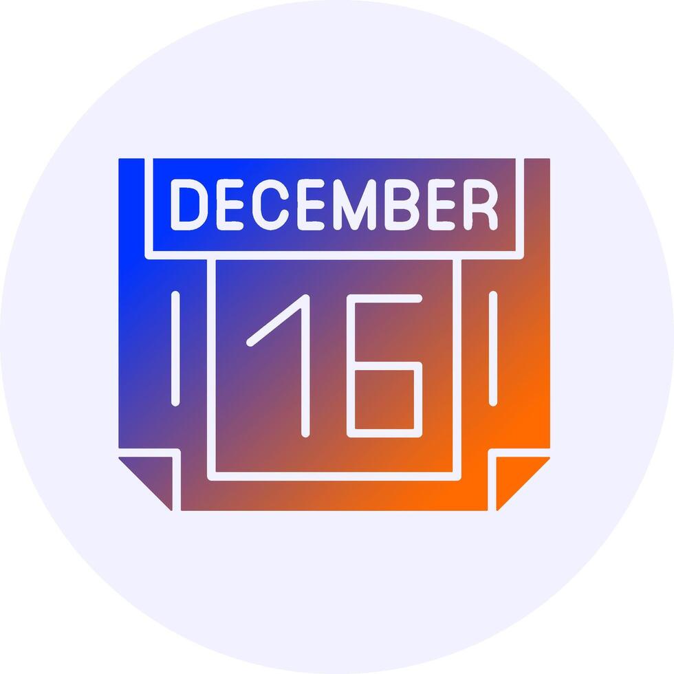 16 December Icon Minimal Gradient Style vector