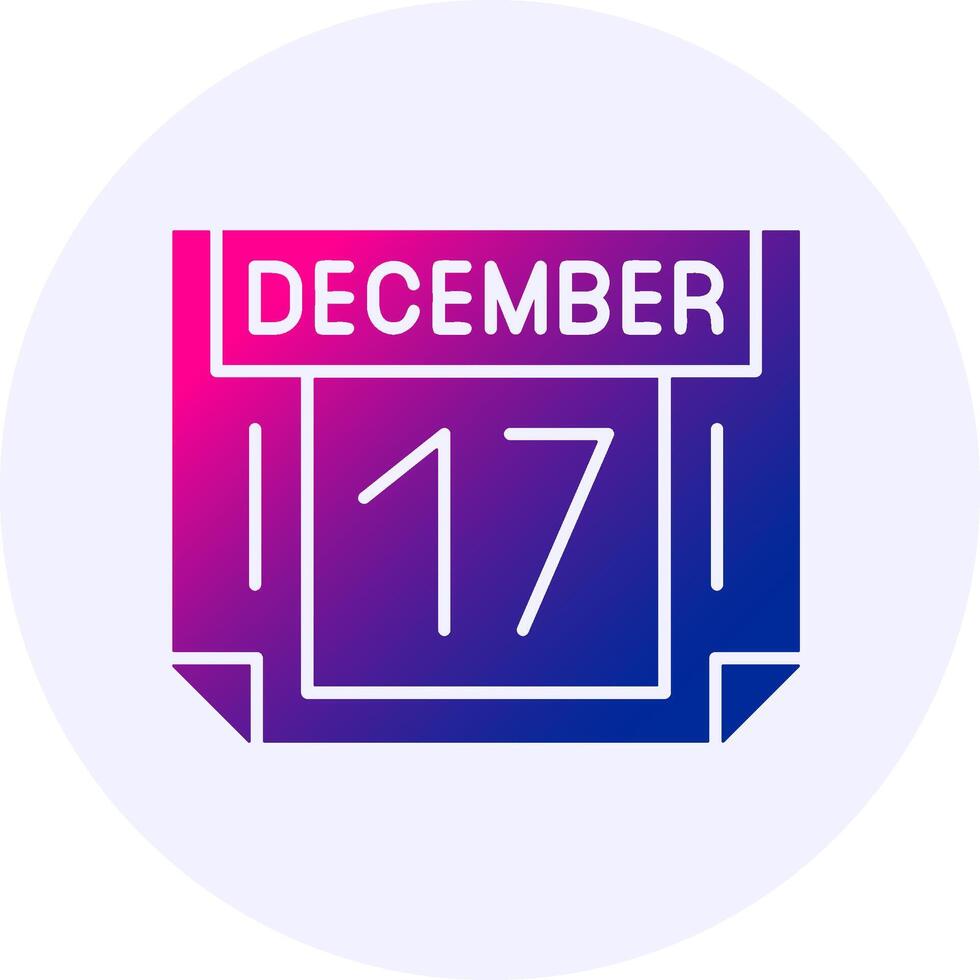17 December Icon Minimal Gradient Style vector