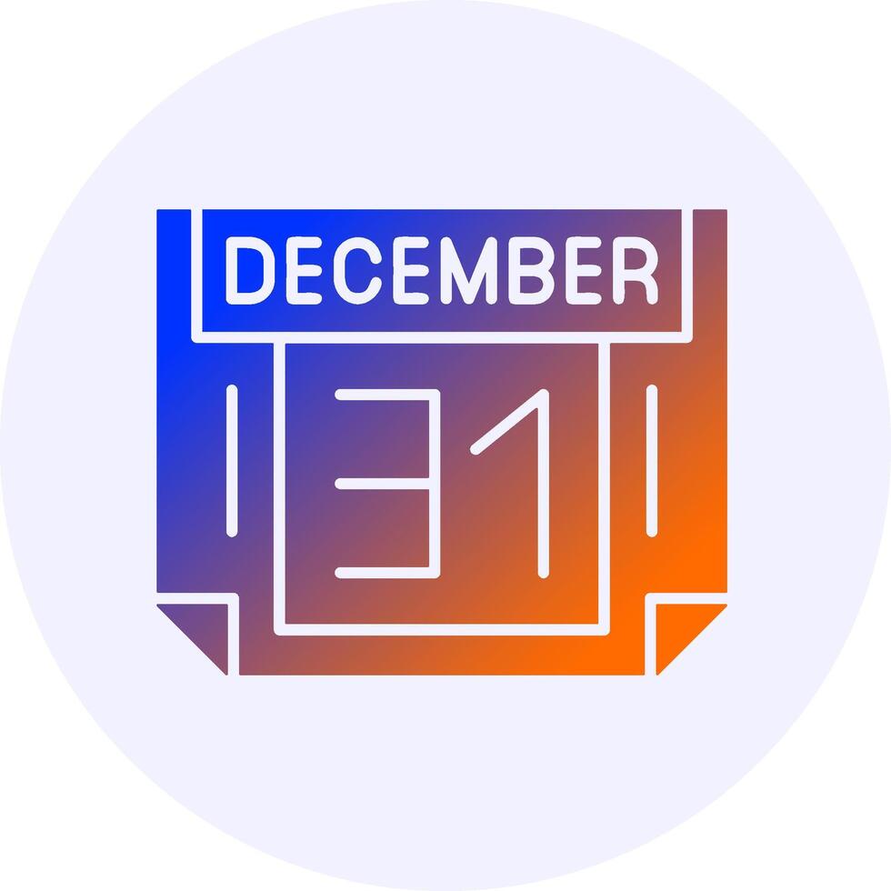 31 December Icon Minimal Gradient Style vector