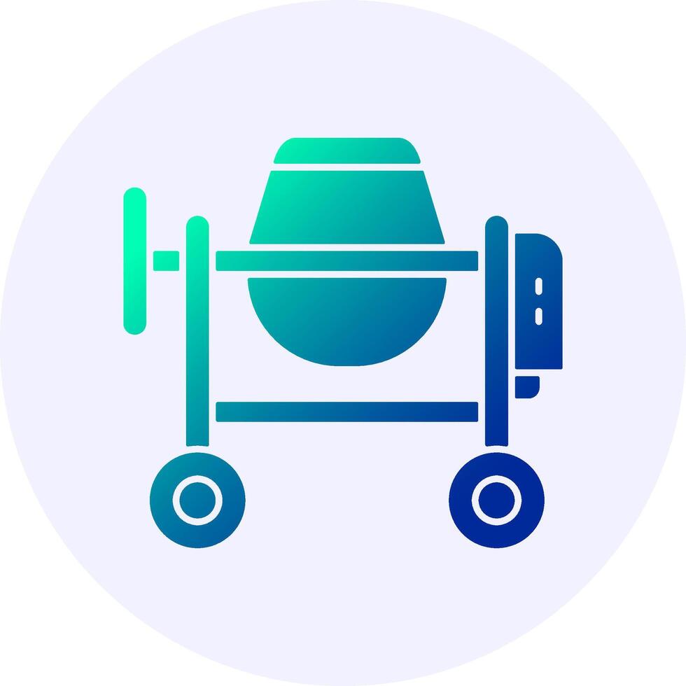 Cement Mixer Icon Minimal Gradient Style vector
