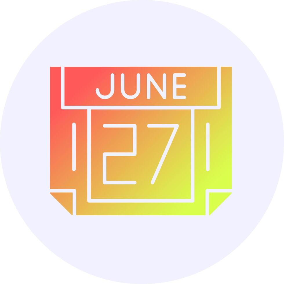 27 June Icon Minimal Gradient Style vector