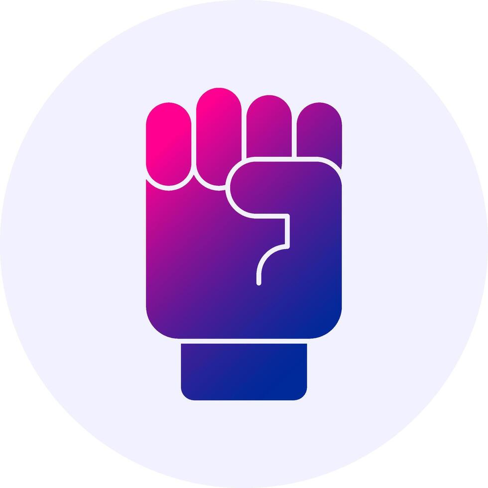Raising Fist Icon Minimal Gradient Style vector