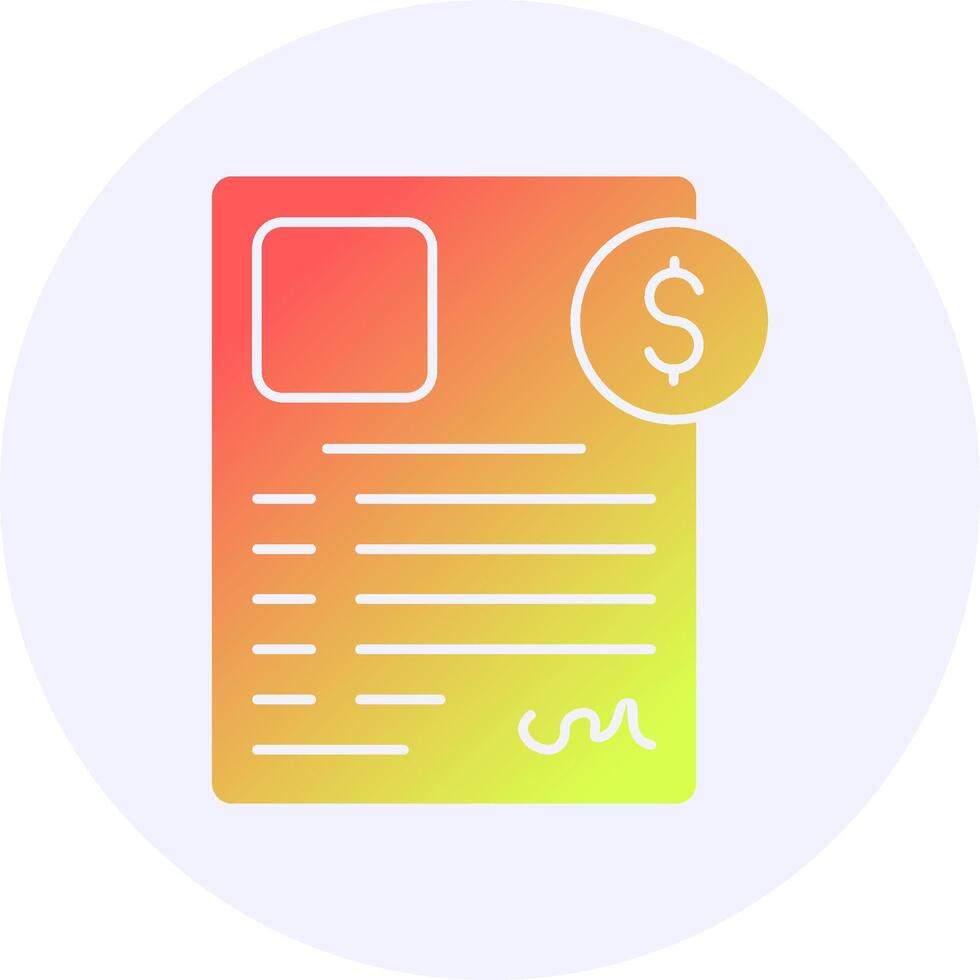 Employment Contract Icon Minimal Gradient Style vector