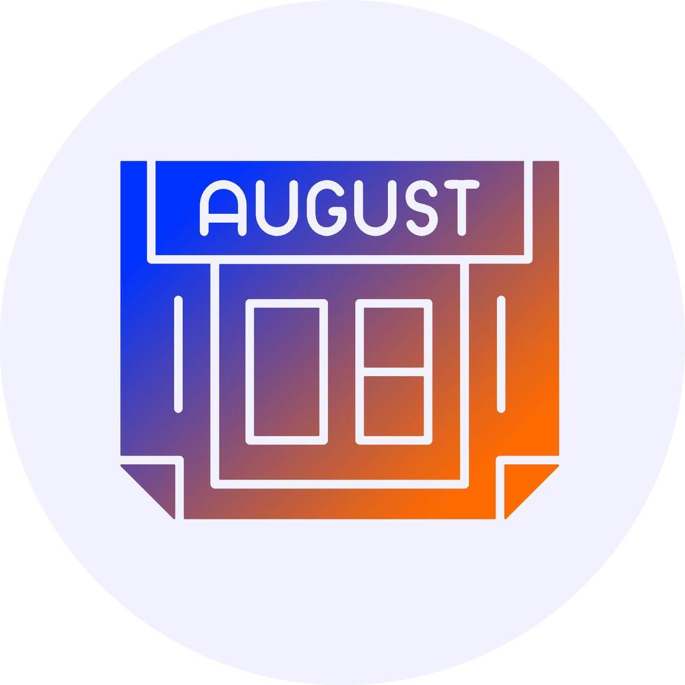 8 August Icon Minimal Gradient Style vector