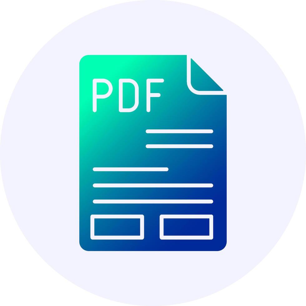 PDF Icon Minimal Gradient Style vector