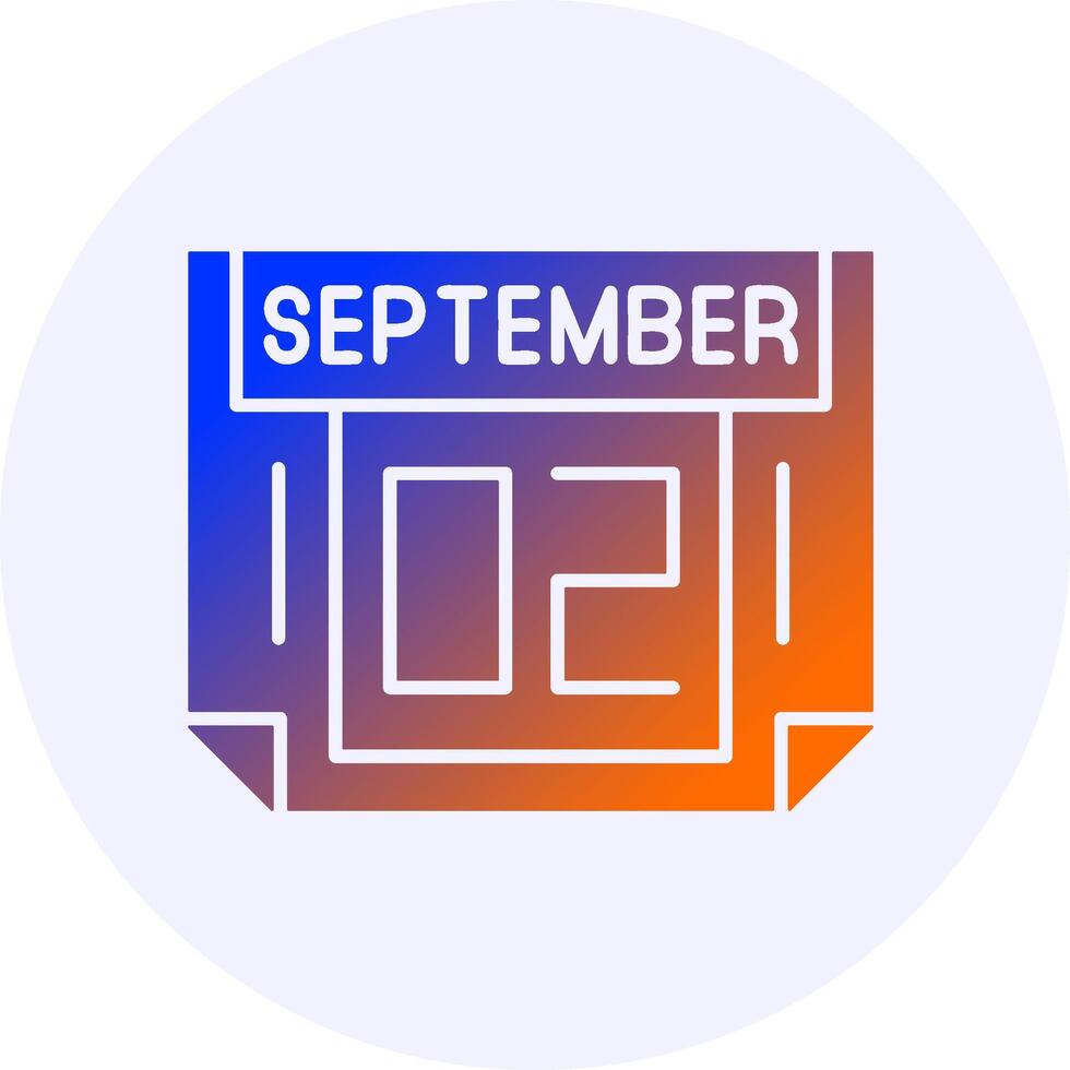 2 September Icon Minimal Gradient Style vector