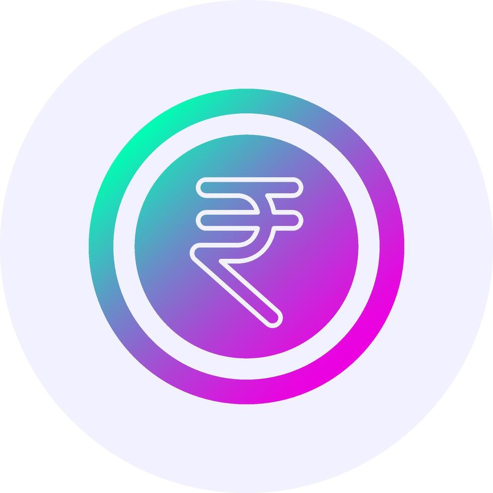 Indian Rupee Sign Icon Minimal Gradient Style vector