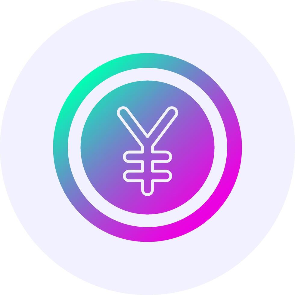 Japanese Yen Sign Icon Minimal Gradient Style vector