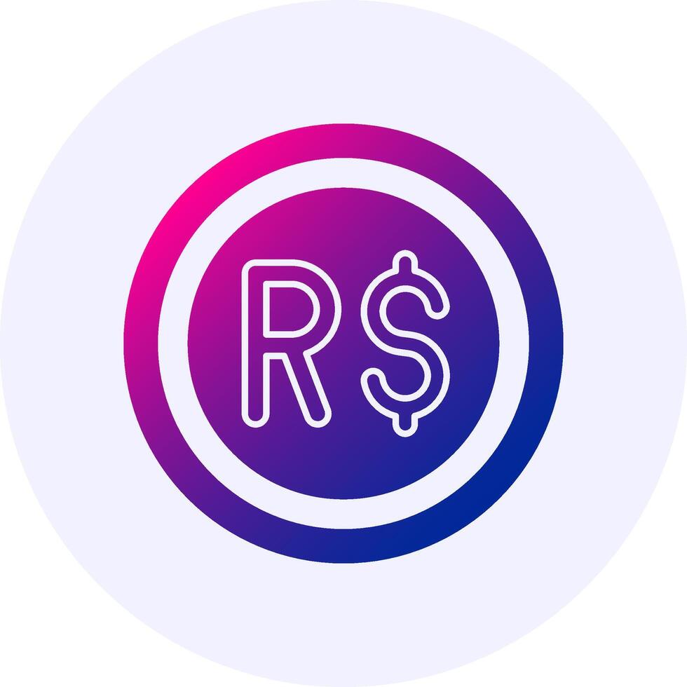 Brazilian Real Sign Icon Minimal Gradient Style vector