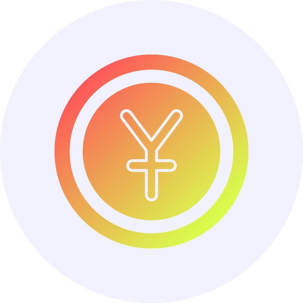 Chinese Yuan Sign Icon Minimal Gradient Style vector